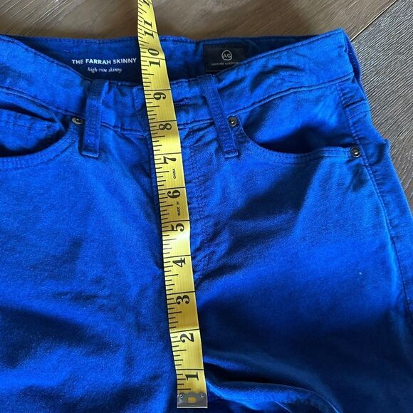 AG The Farrah High Waist Velvet Jeans in Egyptian Blue - Picture 9 of 12